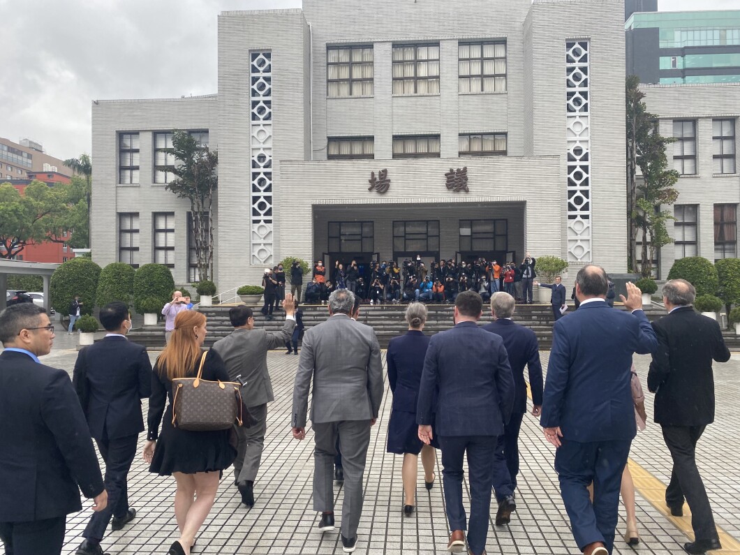 CODEL Greeted by Taiwan Media at Legislative Yuan