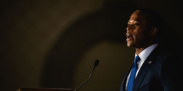 Republican Kentucky Attorney General Daniel Cameron speaking at an event