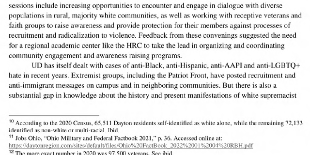 The University of Dayton pointed readers to video of a 2021 conference where the "Pyramid of Far-Right Radicalization" was presented. 