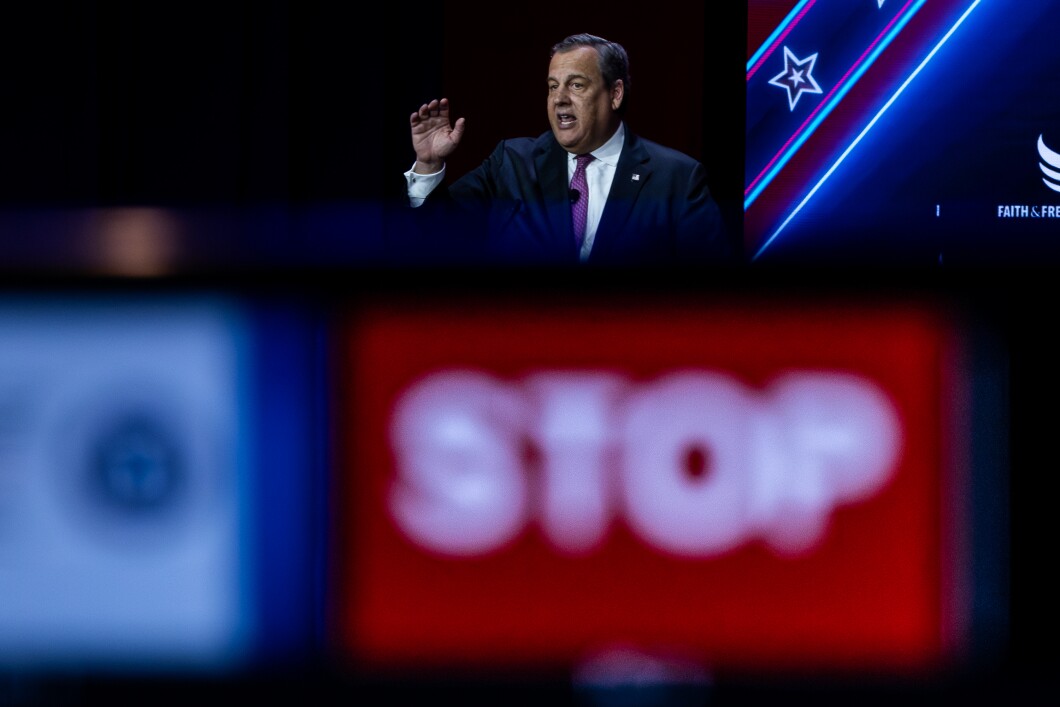 Republican presidential candidate and former New Jersey Gov. Chris Christie delivers remarks at the Faith and Freedom Road to Majority conference at the Washington Hilton on June 23, 2023, in Washington, DC. Christie was booed by participants when he criticized former President Donald Trump during his address.