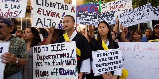 Immigration protesters in Los Angeles