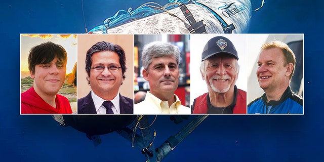 Portraits of the five crew members of the missing OceanGate Titan sub