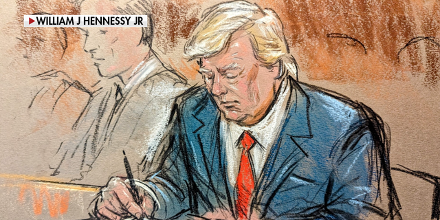 Trump courtroom sketch