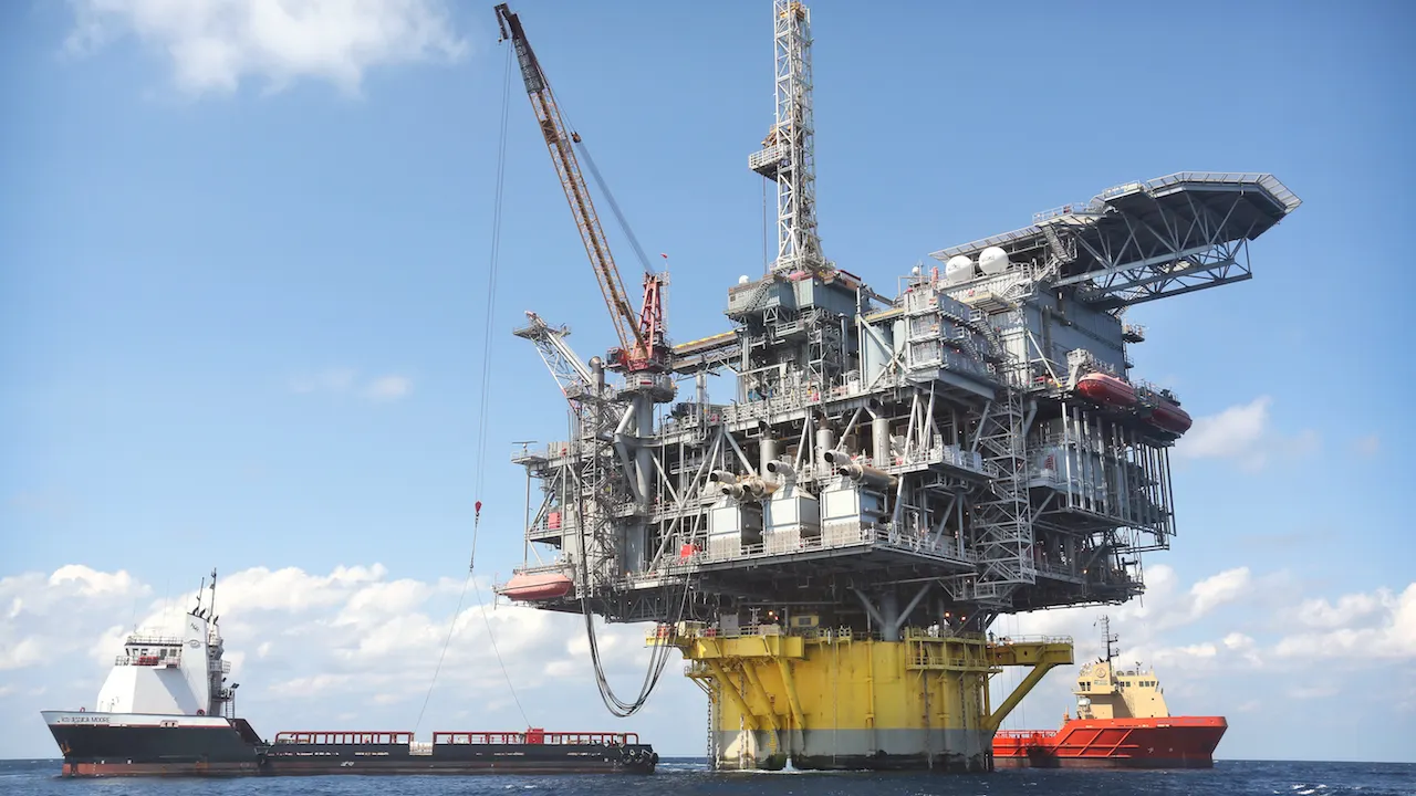 In about 8,000 feet of water, Shell's Perdido offshore drilling and production platform is the world's deepest offshore rig. Shown in this 2012 photo, it is located in the Gulf of Mexico 200 miles southwest of Houston, Texas. (Photo by Gary Tramontina) (Photo by Gary Tramontina/Corbis via Getty Images)