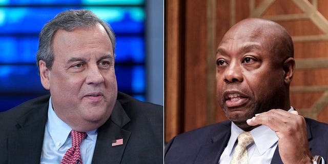 Chris Christie and Tim Scott crop image side by side