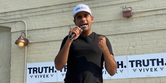 Vivek Ramaswamy in Manchester, New Hampshire