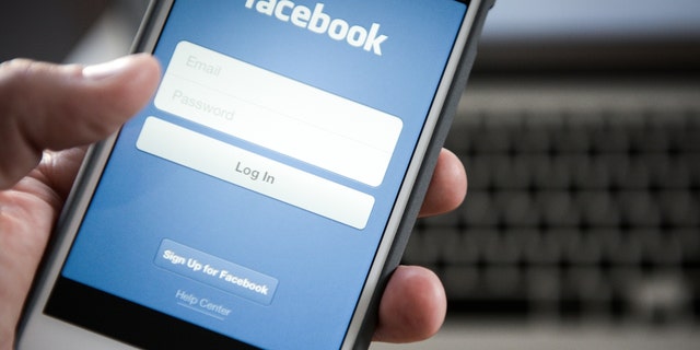 The Facebook login screen on an iPhone