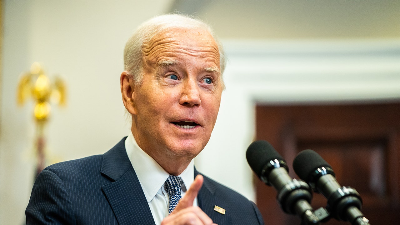 President Biden speaking at podium