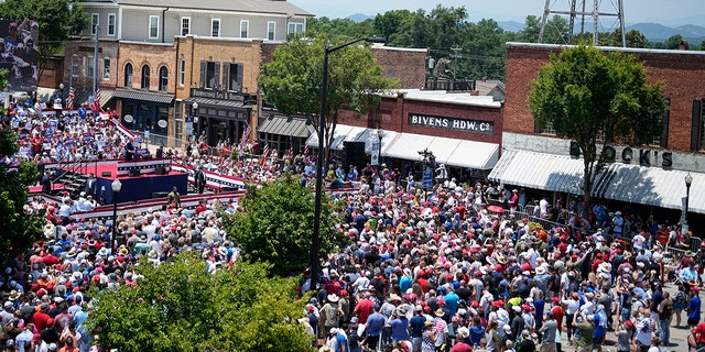 People lining the streets