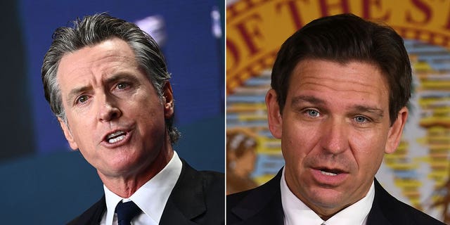 newsom and desantis split image