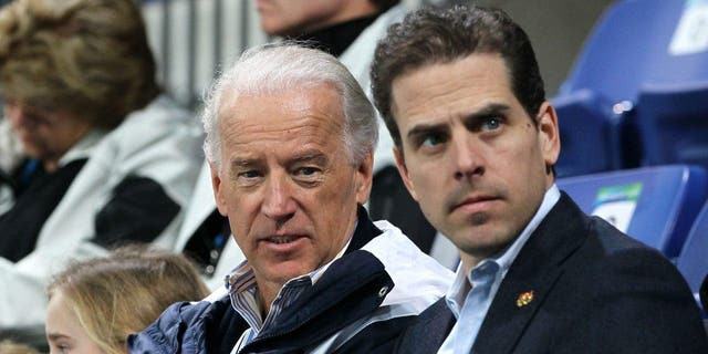 Biden and son at hockey game