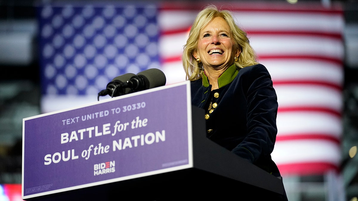 Jill Biden speaking at an event