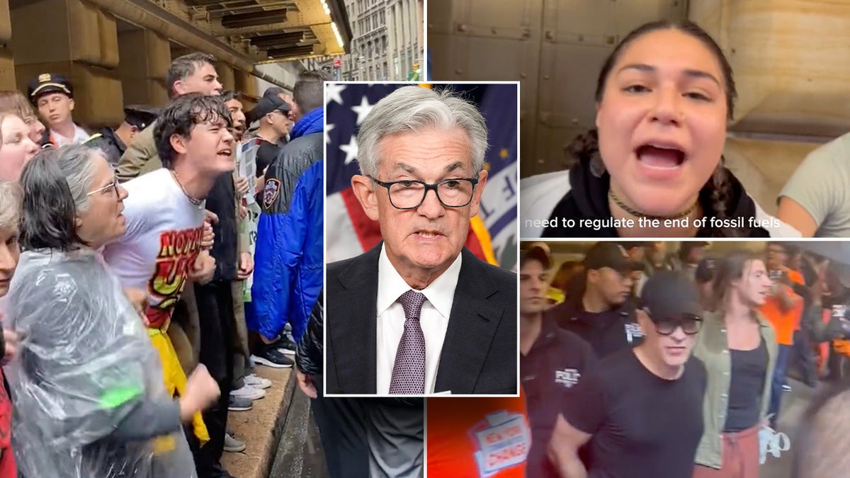 Climate activists swarmed the Federal Reserve Bank of New York on Monday and called for the arrest of "climate criminals."