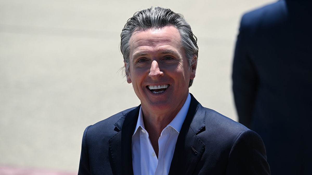 Newsom at NASA research center in California