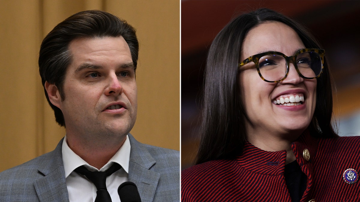 Gaetz and AOC split image