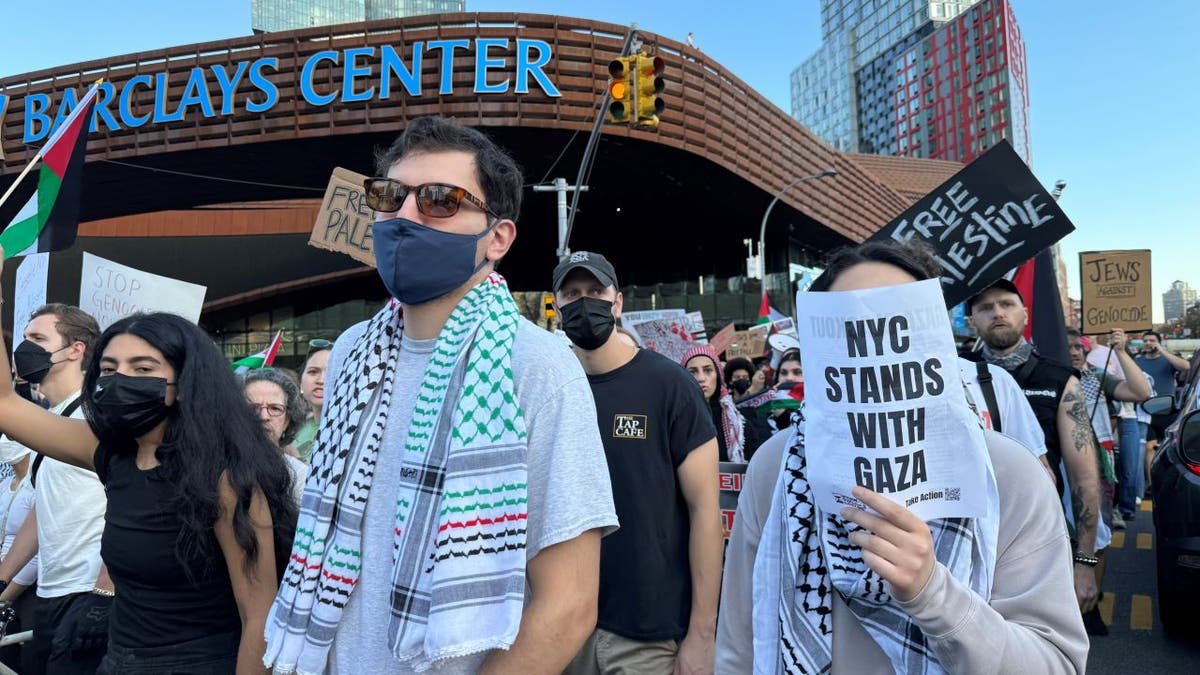 A Jewish protestor at anti-Israel rally