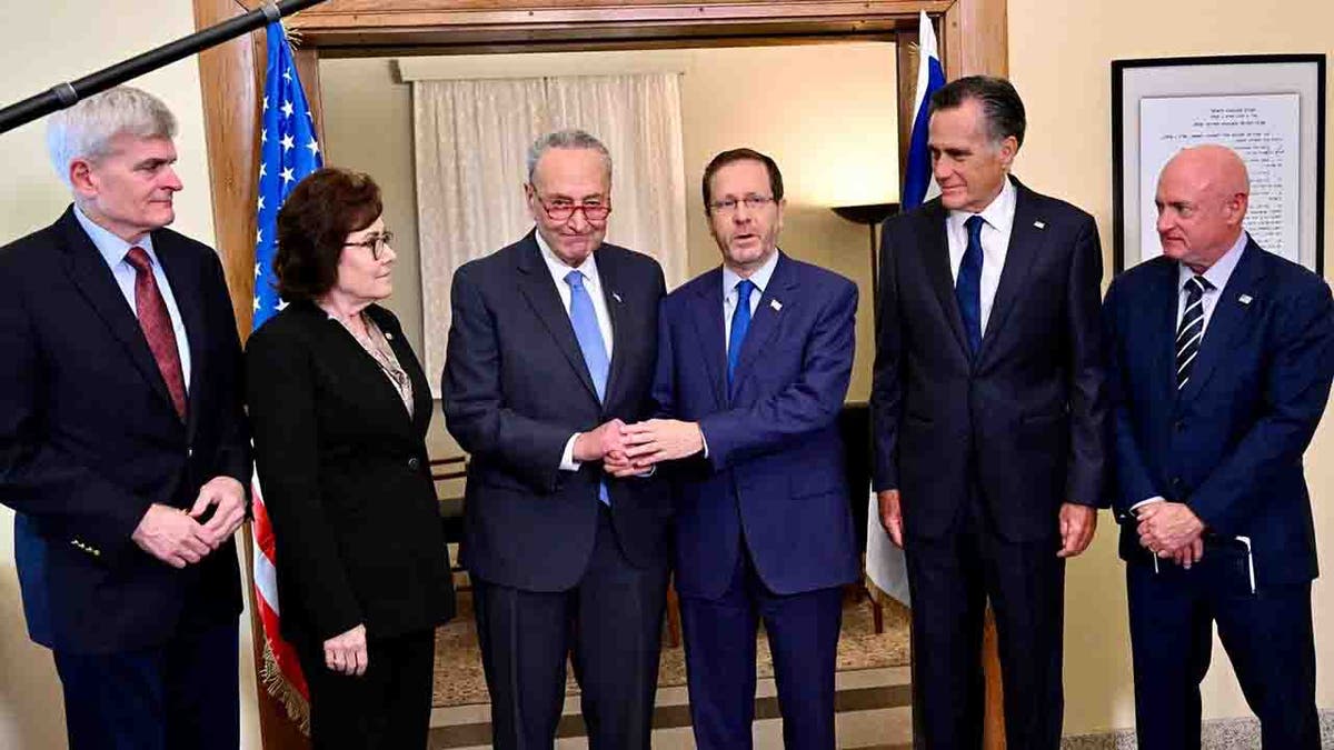 US delegation and Israeli President Isaac Herzog