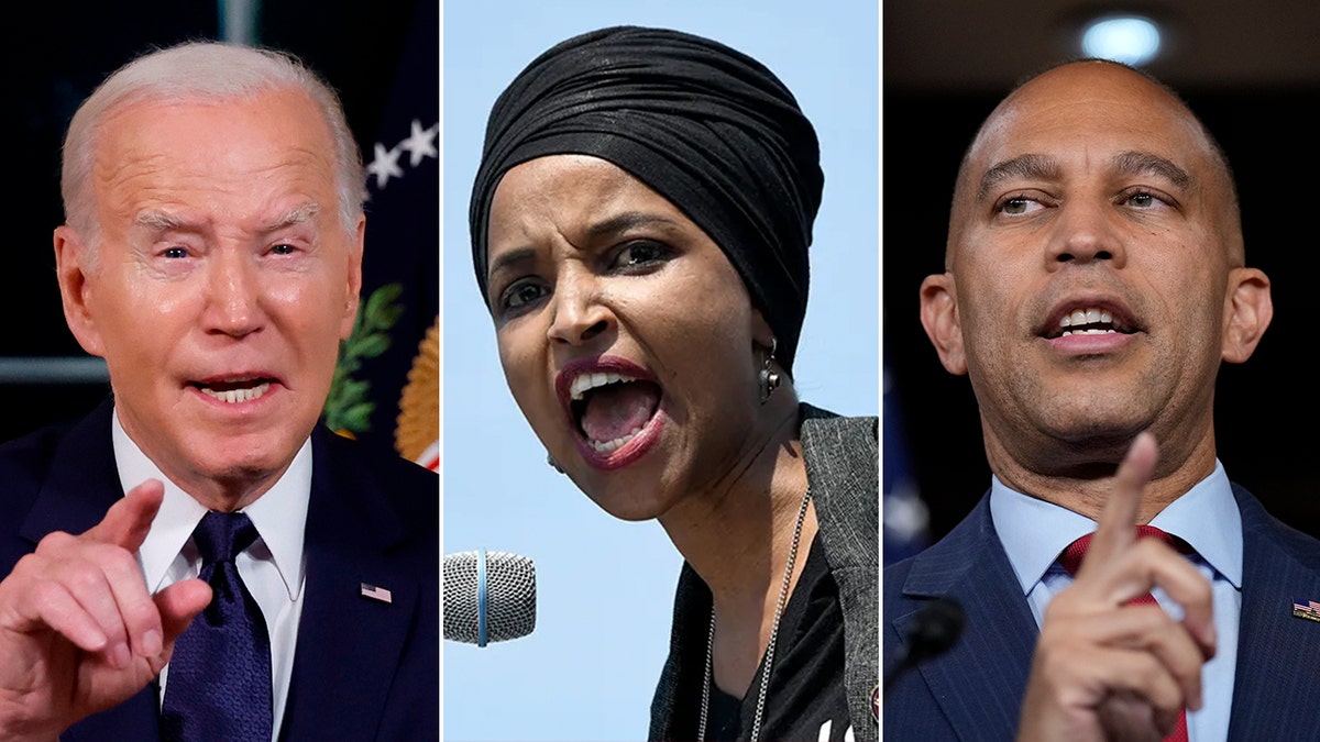 Joe Biden. Ilhan Omar, Hakeem Jeffries