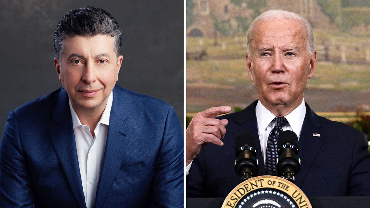 Nasser Beydoun, left, President Joe Biden right