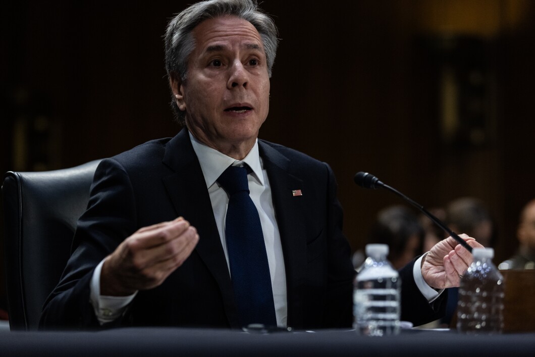 Secretary of State Antony Blinken testifies during a Senate Appropriations Committee hearing on Capitol Hill, Tuesday, Oct. 31, 2023. Blinken was on a State Department visit to Israel and Jordan this week as tensions remained high amid Israel's escalating war against Hamas in Gaza.