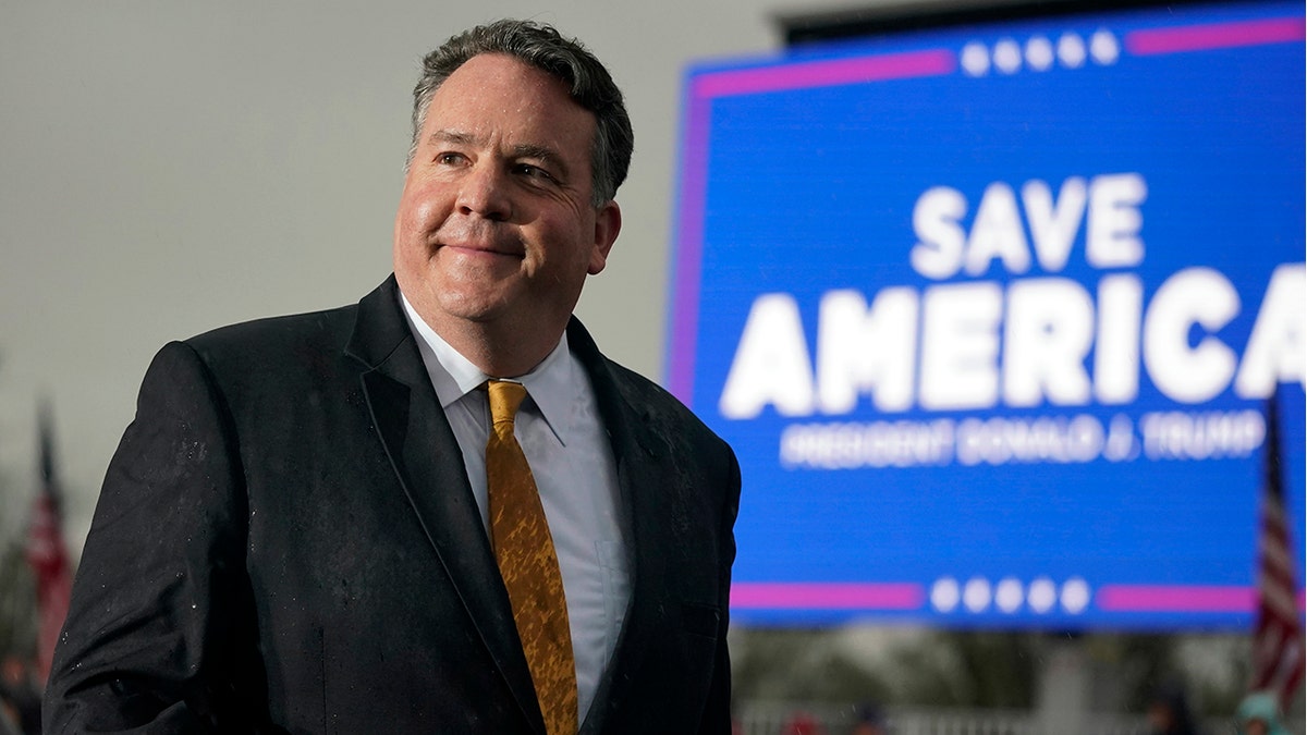 Rep. Alex Mooney at a political rally