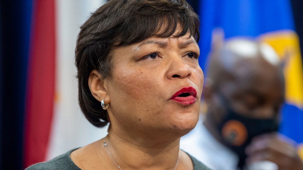 New Orleans Mayor LaToya Cantrell speaking