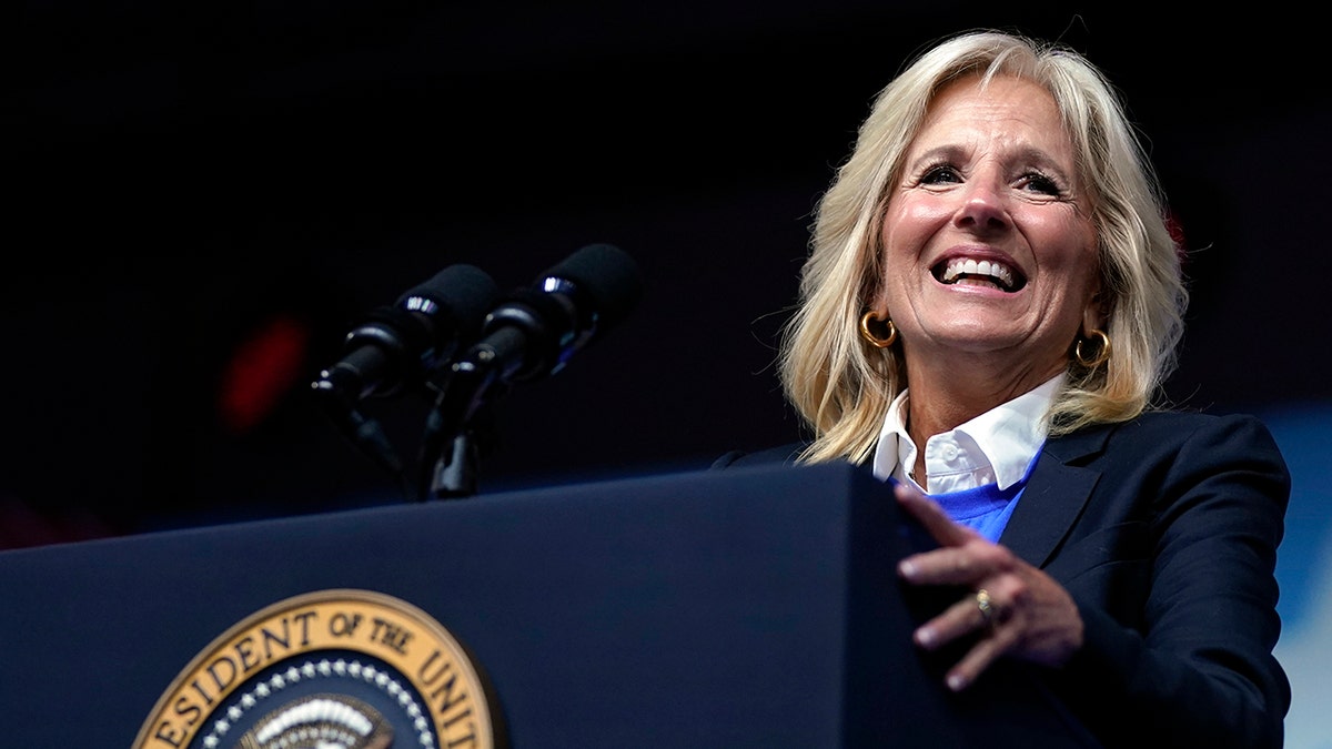 Jill Biden at the podium