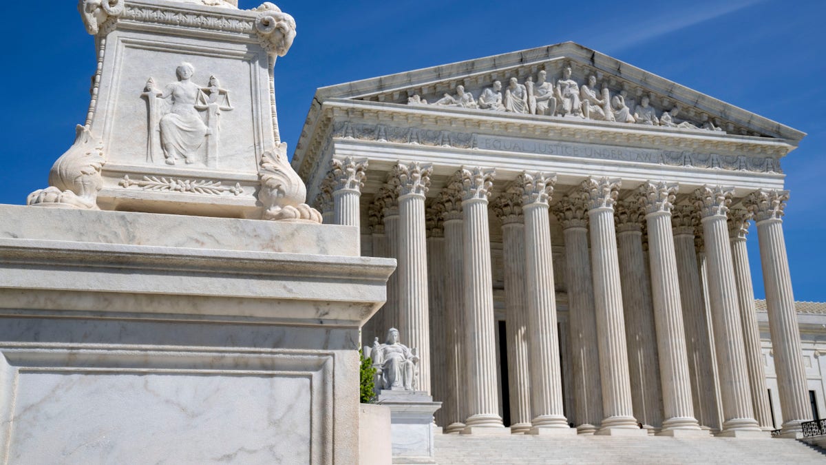 The Supreme Court seen looking from plaza up to facade