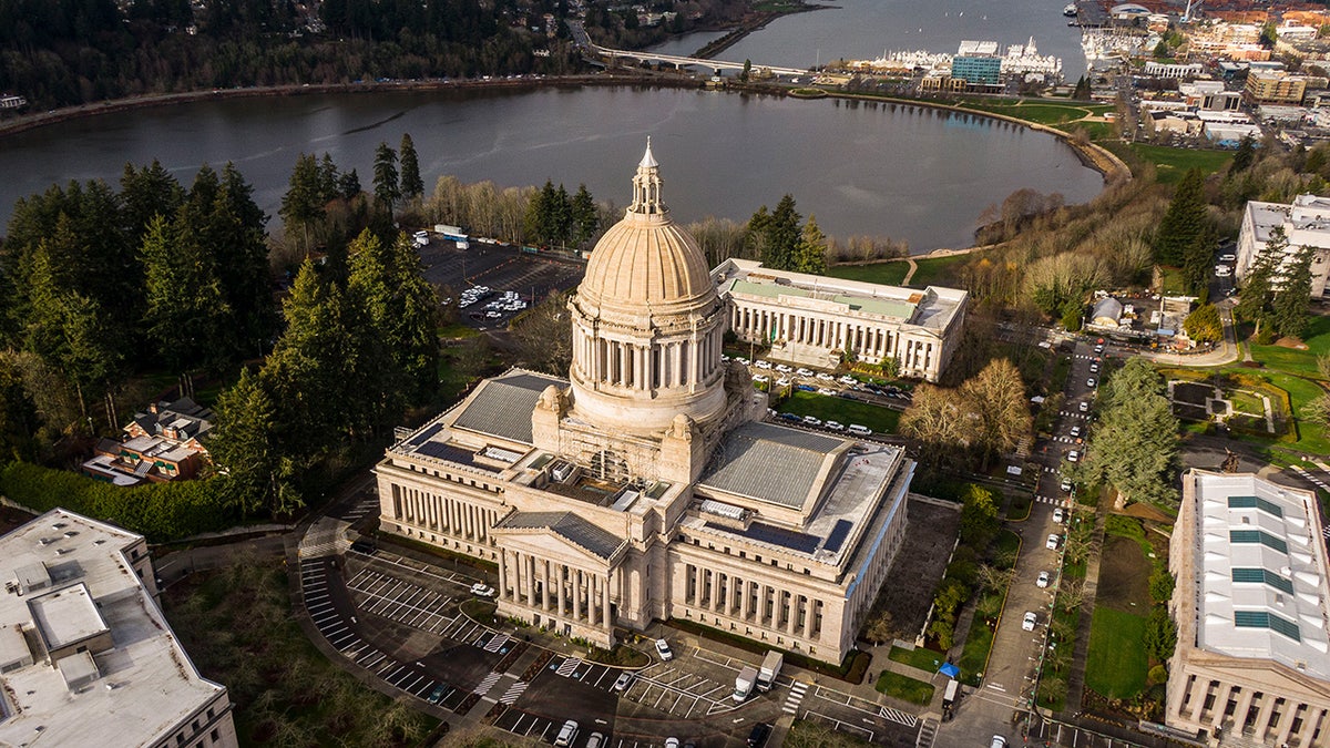 Aerial view of Washington State Capitol