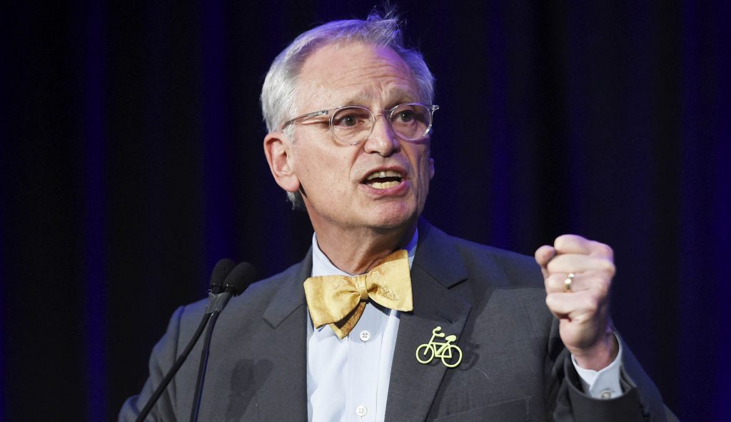 Rep. Earl Blumenauer speaks during election night in Portland, Ore.