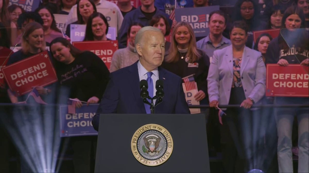 Biden speaks at a rally in Virginia