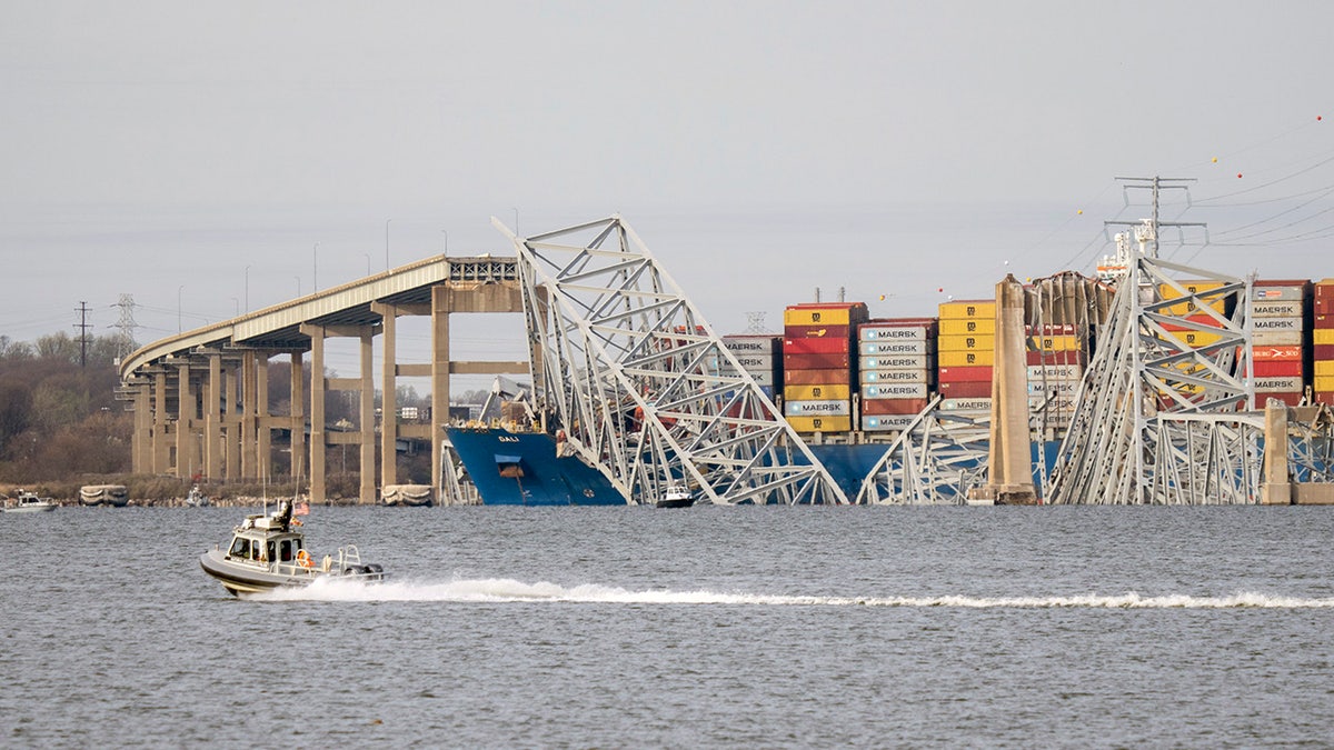 Aftermath of the bridge collapse in Baltimore, Maryland