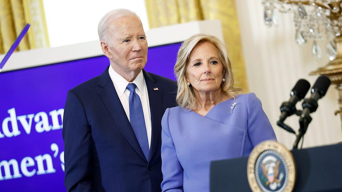 Joe Biden, Jill Biden wait to speak at White House