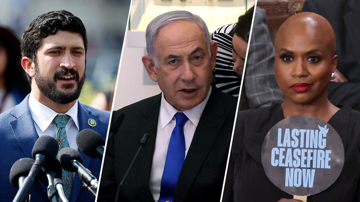 Greg Casar and Ayanna Pressley with Benjamin Netanyahu