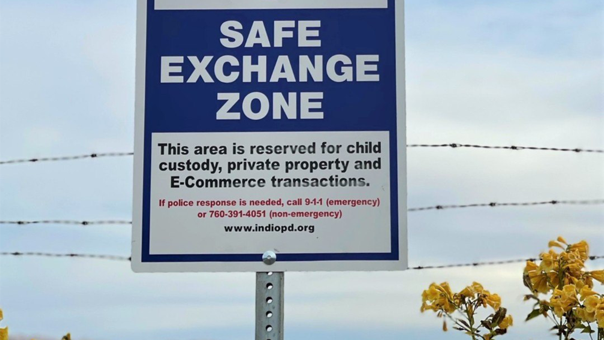 Safe exchange zone sign