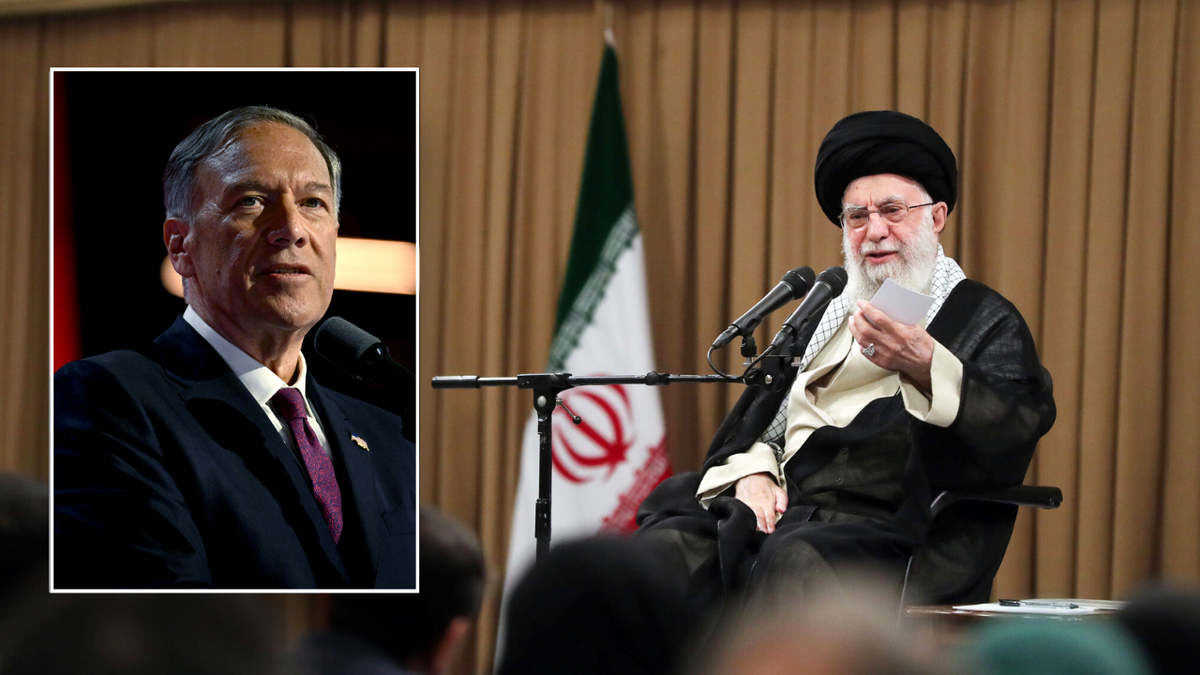 Split image of Pompeo and Ayatollah