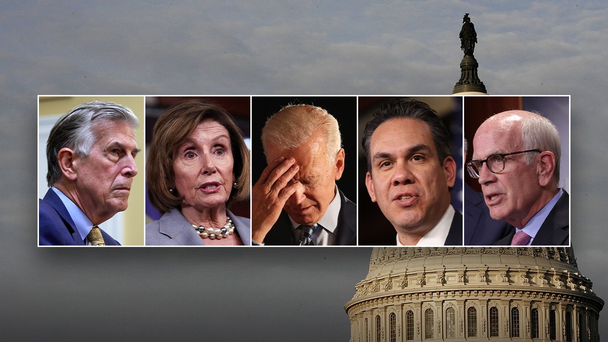 Don Beyer, Nancy Pelosi, Joe Biden, Pete Aguilar and Peter Welch