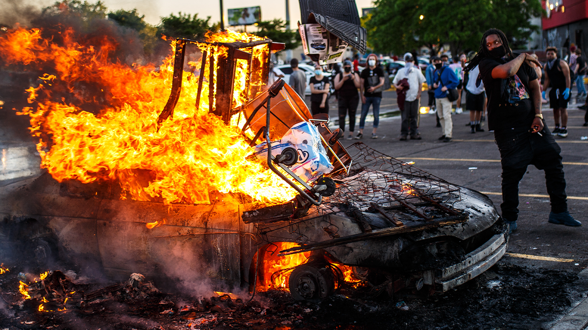 Burning car in Minneapolis