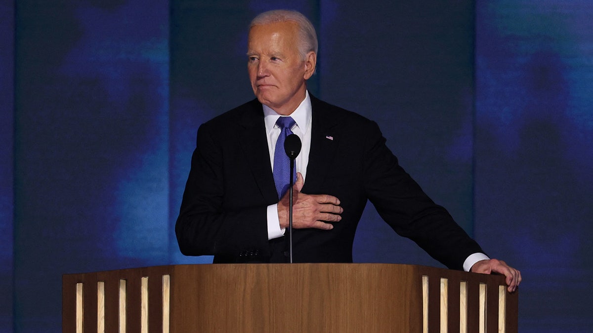 Joe Biden attends Day one of the Democratic National Convention