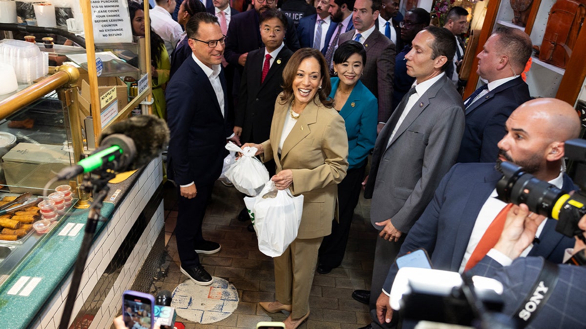 Vice President Kamala Harris and Pennsylvania Governor Josh Shapiro