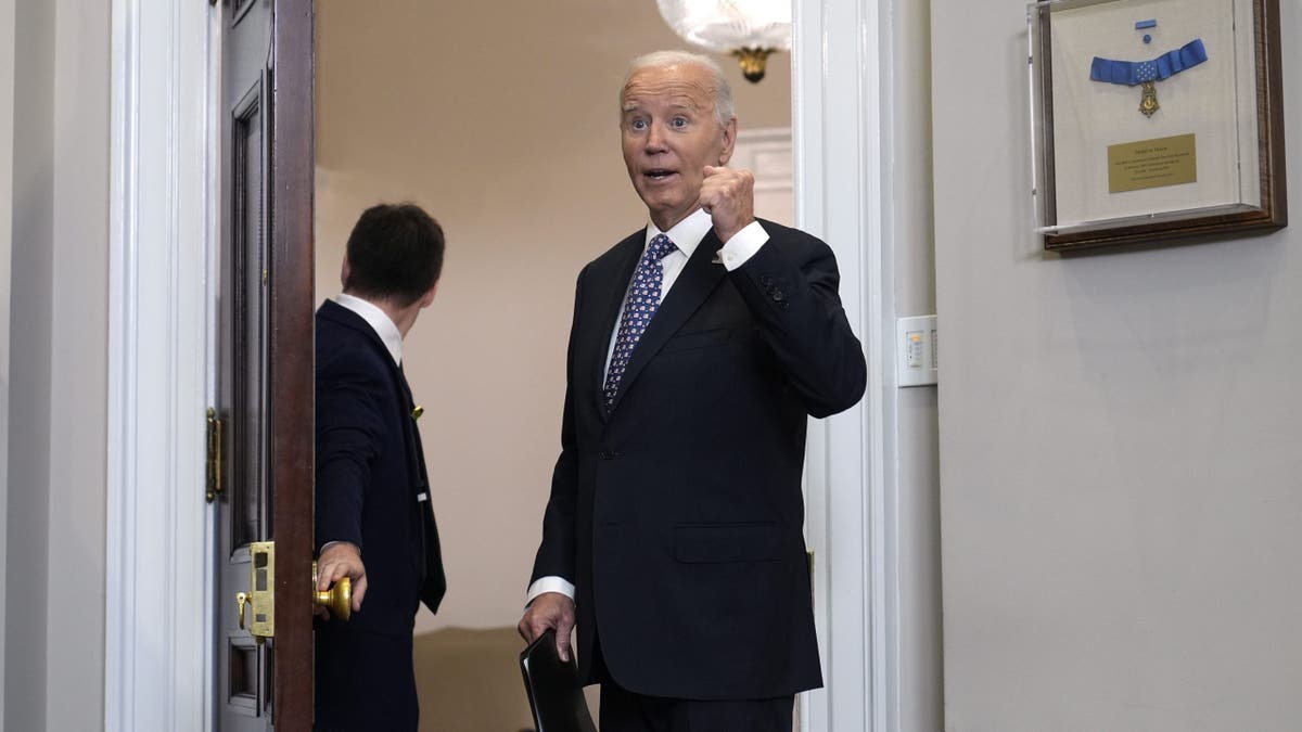 Biden responds to reporter during a Hurricane Helene presser