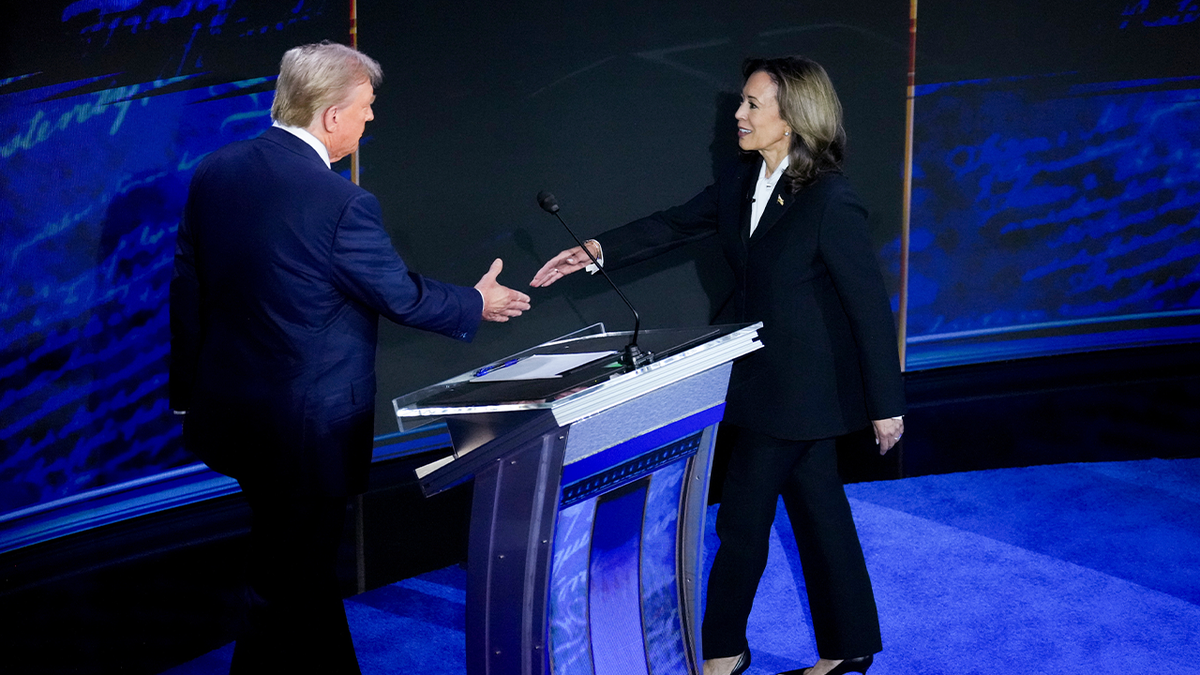 Trump and Harris shake hands at debate