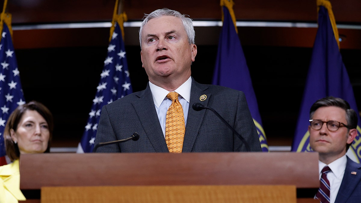 James Comer speaking from podium