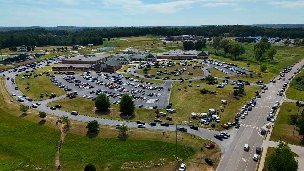 People leave Apalachee High School