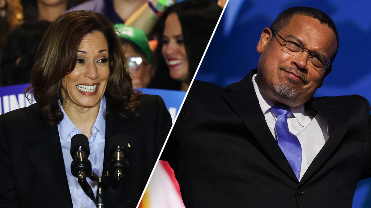 Kamala Harris and Keith Ellison side-by-side