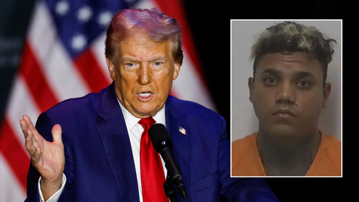 Split image of Trump and rape suspect