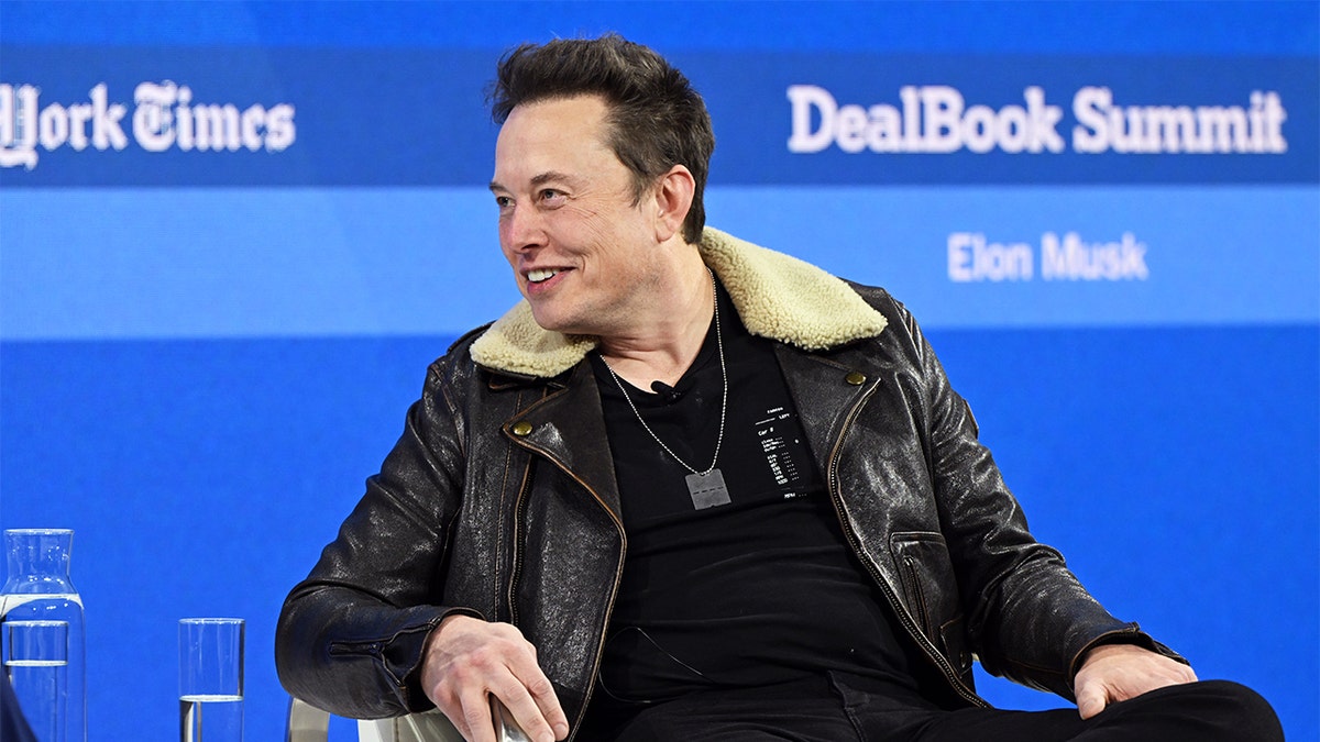 Musk sitting in a chair smiling