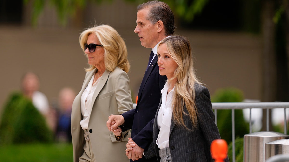 Hunter Biden, Jill Biden, and Melissa Cohen Biden leaving court