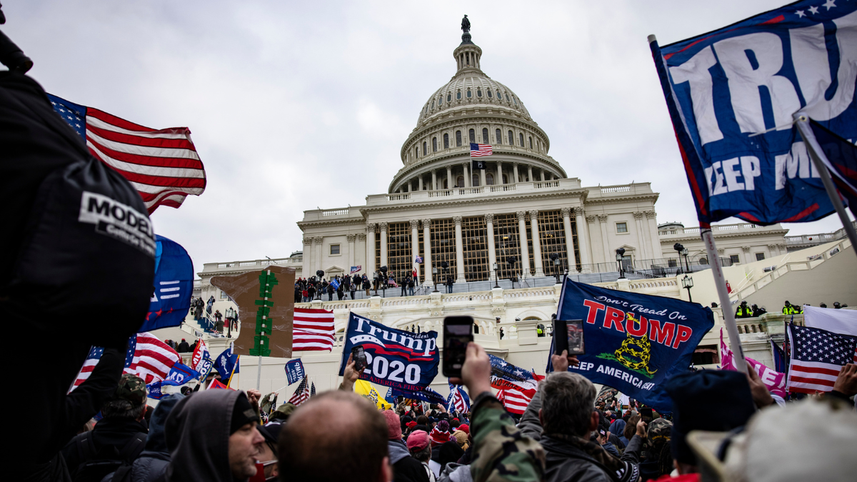 Pro-Trump supporters outside the U.S. Capitol