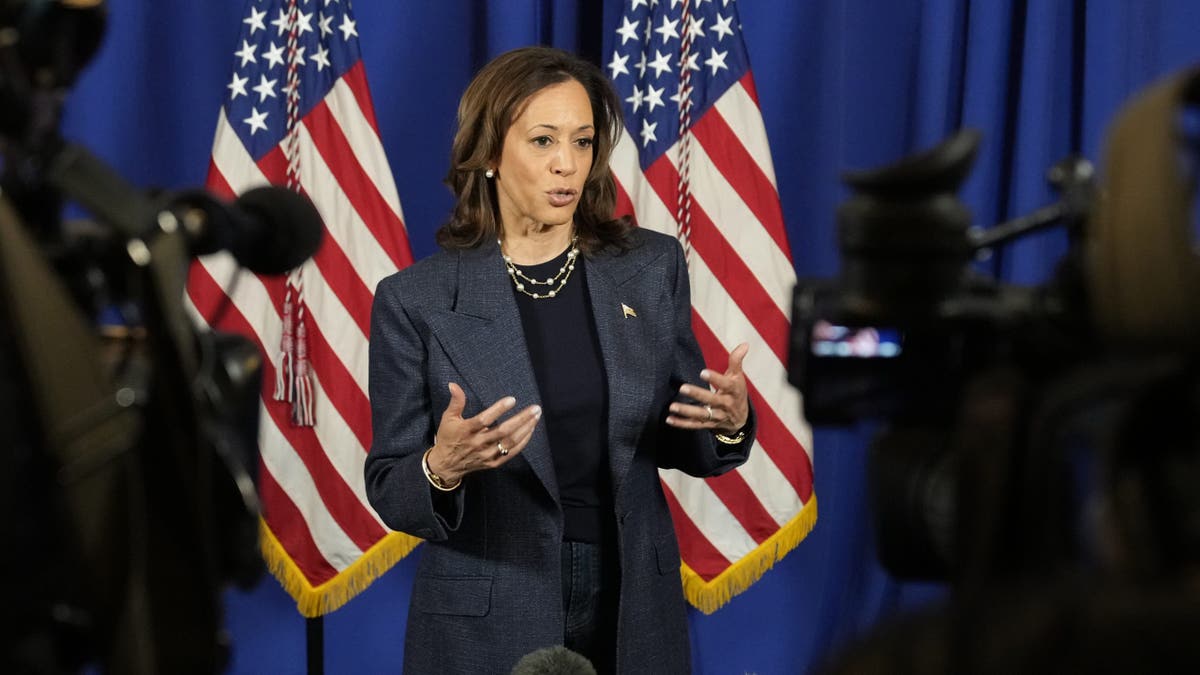 Harris gaggle with press in Michigan